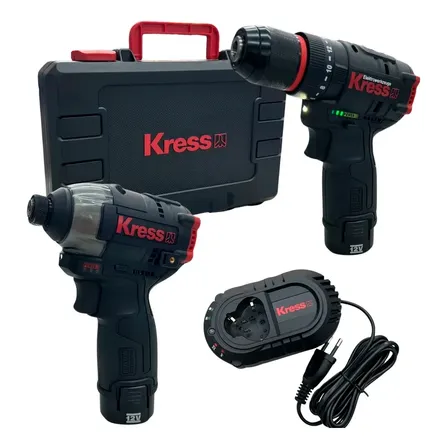 Kit Parafusadeira Furadeira Impacto Profissional Kress Kug02