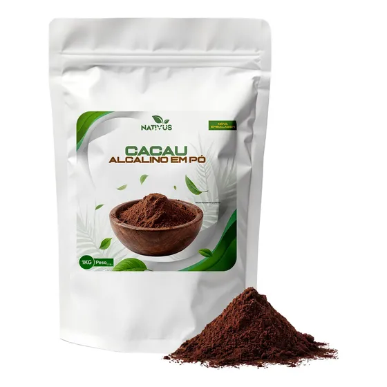 Cacau Em Pó 1kg 100% Alcalino Sem Glúten Premium Puro