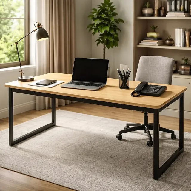 Mesa Escritório Industrial Reforçado Ferro Homeoffice 150x60 Mel