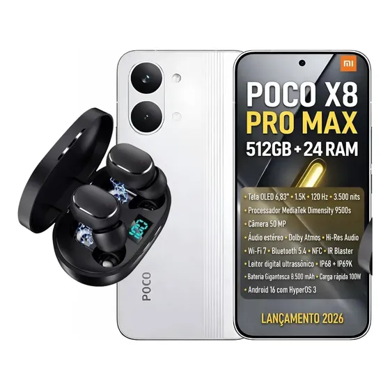 Poco X8 Pro Max 5g 512gb 12+12gb Ram 8500mah Global + Fone