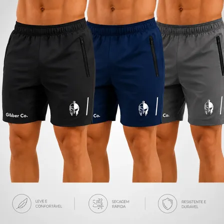 Kit 3 Bermuda Chimpa Masculina Para Academia E Preta Dia Dia Kit 1 Gg