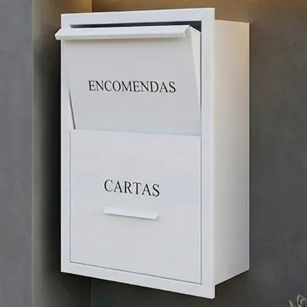 Caixa De Encomendas Correios Cartas Antifurto Reforçada P Branco