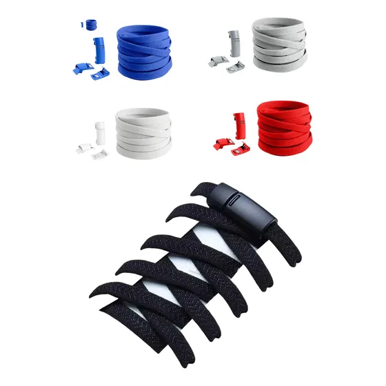 2 Fecho Magnético + 2 Cadarço Cordão Elastico Tênis + Cores