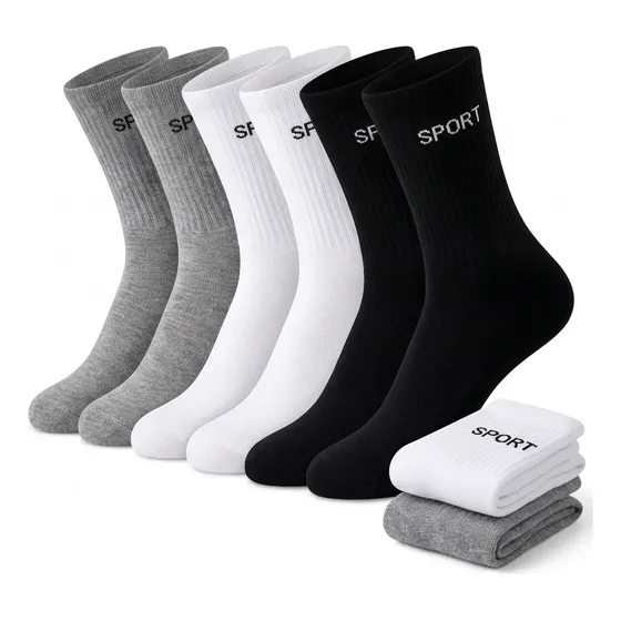 12 Pares De Meias Masculinas Cano Alto Grossa Algodão Oferta