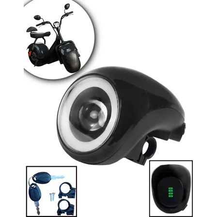 Farol Scooter Elétrica 60v Com Chave E Paínel Nível Bateria