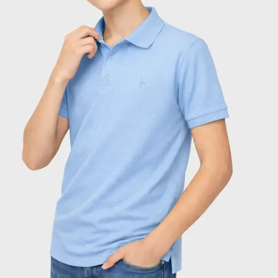 Camisa Polo Juvenil Masculina Piquet Algodão 10 A 16