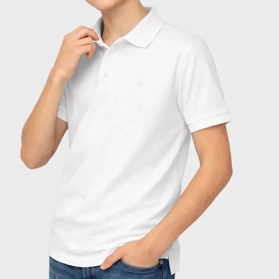 Camisa Polo Juvenil Masculina Piquet Algodão 10 A 16