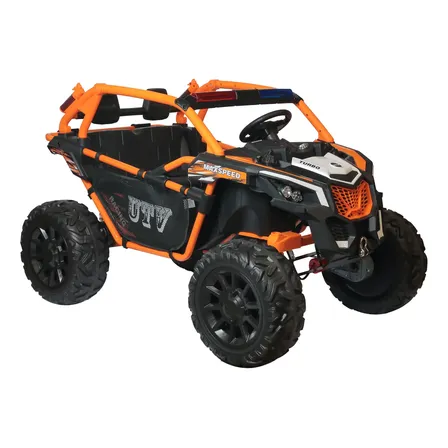 Carrinho Elétrico Infantil 24v 4x4 Utv C/ Controle Led 100kg Laranja