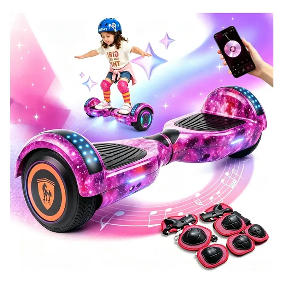 Hoverboard 6.5,350w Skate Elétrico Led Light Com Bluetooth