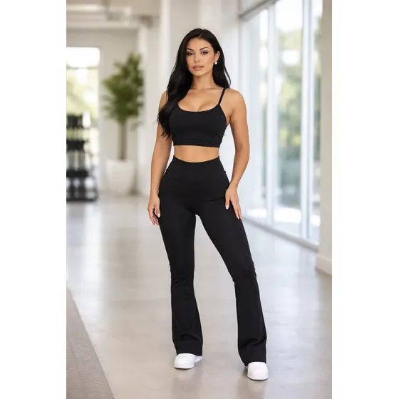 Conjunto Suplex Legging Flare E Top Zero Transparência