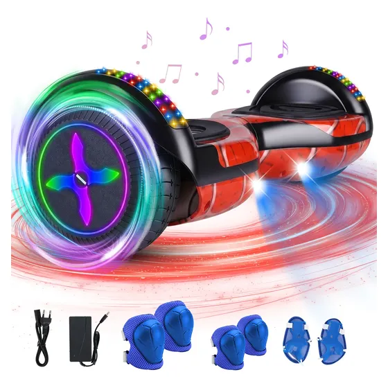 Hoverboard Skate Elétrico Com Led E Bluetooth Alumínio 120kg
