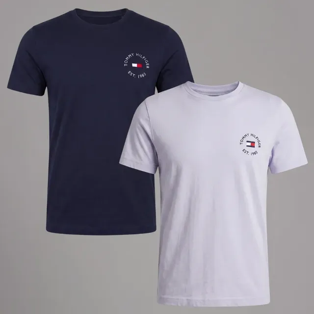 Kit Camiseta Tommy Hilfiger Logo Chest Azul/branca Masculina Azul/branco M Masculino