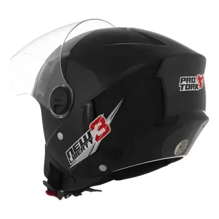 Capacete Para Moto Aberto Pro Tork Aberto New Liberty Three Preto Brilhante 59/60