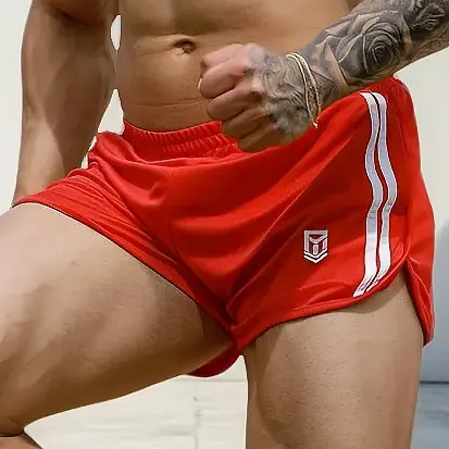 Short Masculino Running Curto Musculação Moda Fitness Vermelho M