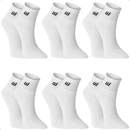 Kit 6 Pares Meia Cano Médio Algodão Winston Sports Casual Branco 40-44