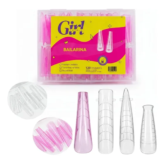 Molde F1 120 Peças Para Alongamento De Unhas Girl Fatale