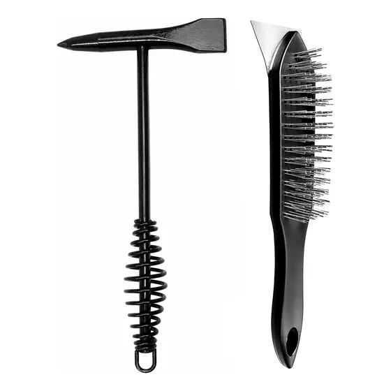 Kit Martelo Picador Solda Com Mola Escova De Aço Resistente