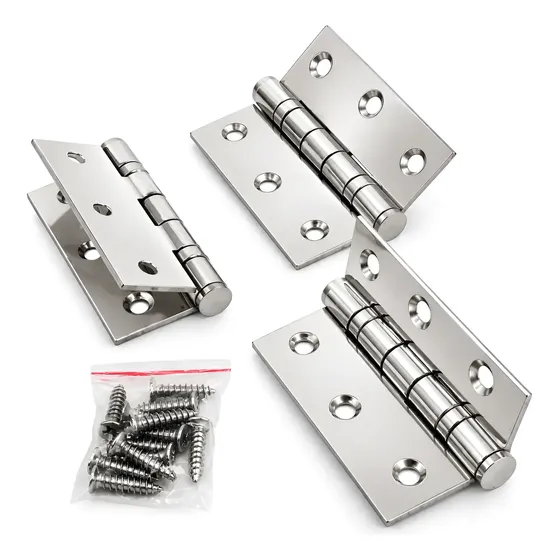Dobradiça Inox Polida Com Rolamento 3x2,5 Para Porta/janela