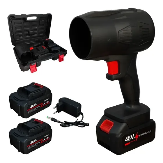Soprador Turbo Portátil Recarregável 48v Com 2 Baterias