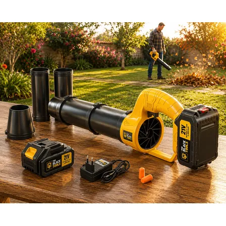 Soprador De Folhas E Resíduos A Bateria 21v Turbo P/ Jardim Amarelo 127/220v