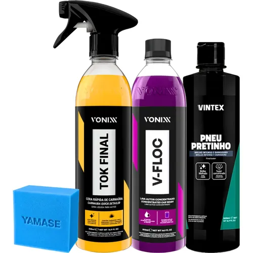 Kit Basíco Para Lavagem Carro Moto Vonixx Shampoo Cera