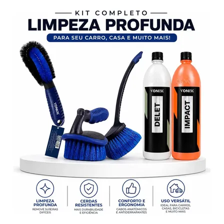 Kit Lavagem Vonixx Escovas Caixa De Roda Pneu