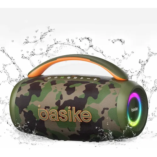 Basike Caixa De Som Tws, Bombeat Portátil, Bombox 100w, Rgb Camuflado 127/220v