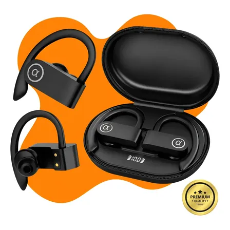 Fone De Ouvido Bluetooth Esportivo Sem Fio Corrida Treino Preto