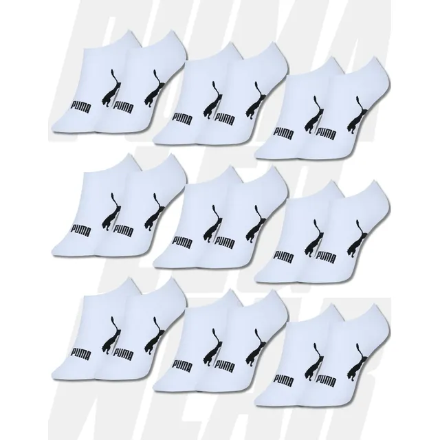 Kit Com 9 Pares Meias Sapatilha Invisível Ou Cano Curto Puma Branco Sapatilha Invisível 39-43