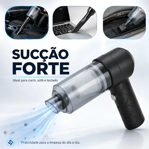 Aspirador De Pó 3 Em 1 Filtro Lave Portátil Recarregável Usb Prateado 127/220v