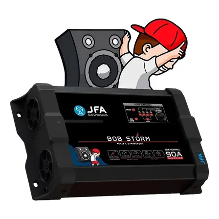 Fonte Carregador Jfa Bob Storm 90a Bivolt Automático Preto
