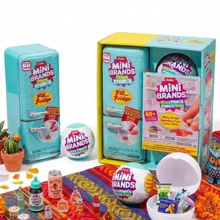 Mini Geladeira De Brinquedo Com 2 Bolas Surpresa Azul-celeste