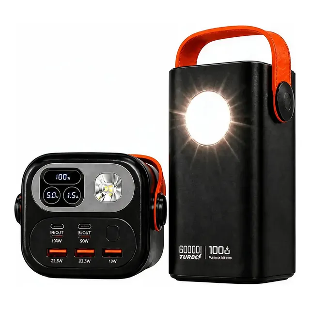 Power Bank 60000mah 100w Mini Starlink Notebook Usb-c Turbo Preto