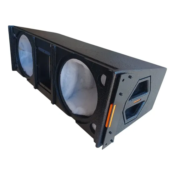 Gabinete Para Line Array 2x12 Em Compensado Naval Preto 127/220v