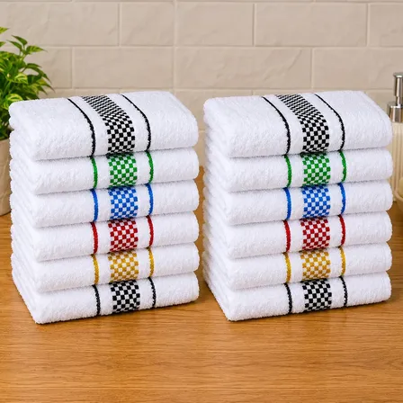 Kit 12 Panos De Prato Cozinha Premium Felpudo Alta Absorção Multicolorido