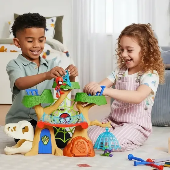 Casassauro Homem-aranha Bonecos E Cenário Play-set Hasbro