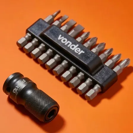 Kit Bits Ponteira 10 Pçs + Adaptador Soquete Chave Impacto