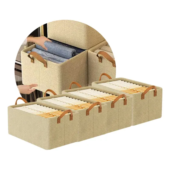 Kit 4 Caixa Organizadora Dobrável Para Roupas E Outros Itens