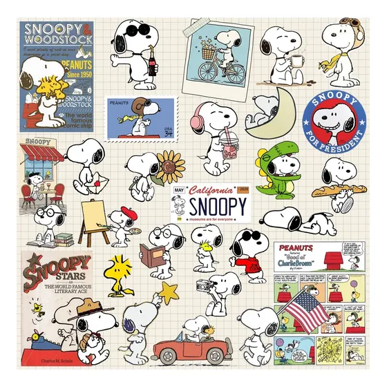 Kit 30 Adesivos Snoopy À Prova D'água Garrafa Kindle