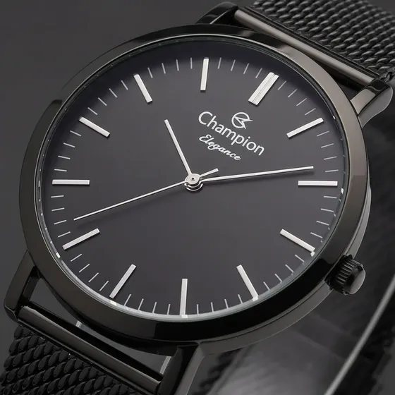 Relógio Masculino Preto Champion Original 40mm Cn20819d