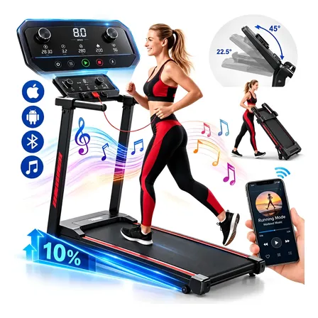 Esteira Ergométrica Elétrica Dobrável Bluetooth Tela Led Preto 220v