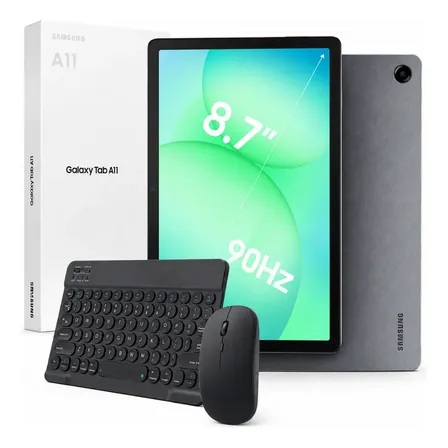 Tablet Samsung Galaxy Tab A11 64gb Kit Teclado Mouse Premium Prateado