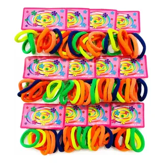 Kit 72 Elastico Rabico Prender Cabelo Xuxinha Colorido