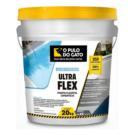 Cimento Elástico Ultra Flex 20kg - Pulo Do Gato Cinza