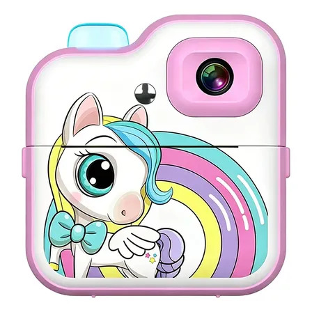 Câmera Infantil Instantâneal Tela Digital Hd Divertida Jogos 12811-rosa
