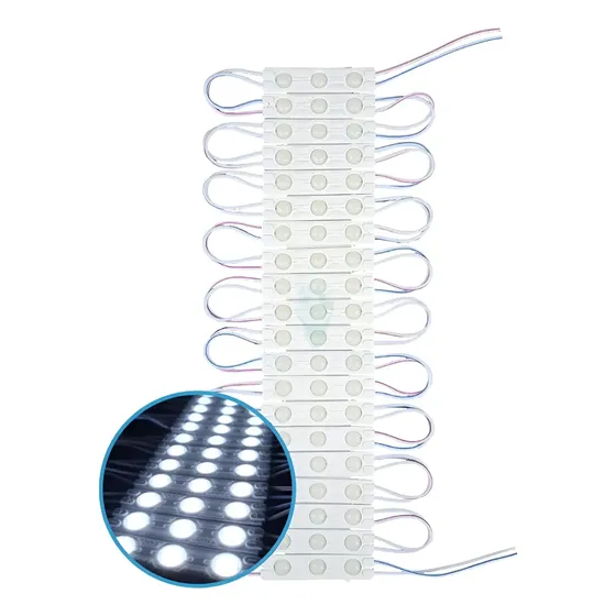 100 Módulos 3 Leds Smd Prova D'água Luminoso 12v Branco Frio
