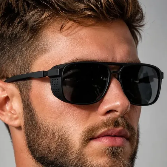 Óculos De Sol Masculino Alok Qauadrado Preto Fosco