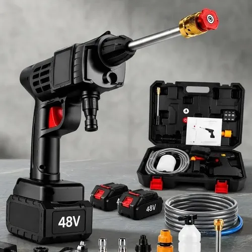 Lavadora Portátil Sem Fio 48v Lava Jato 2 Baterias Maleta Preto 127/220v 50/60hz