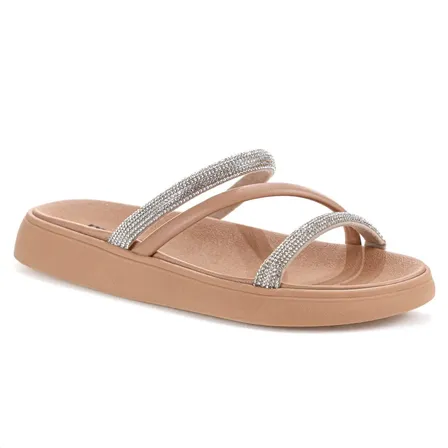 Papete Moleca Feminina Confortável Brilho Flatform Eva