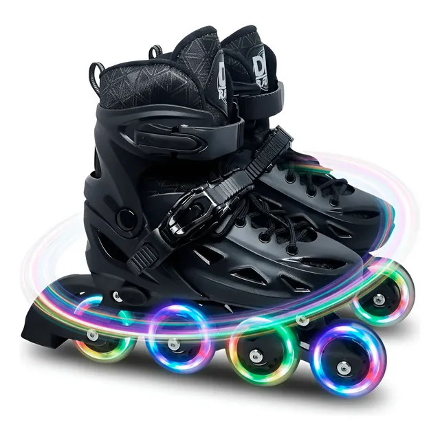 Patins Inline Semi Profissional Com Led Tamanho Ajustável 36-39